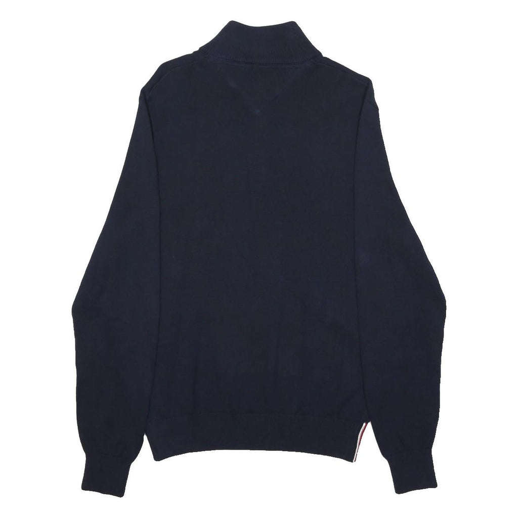 TOMMY HILFIGER Mens Navy Blue Patterned Pullover Crew Neck Basic Knit Jumper S