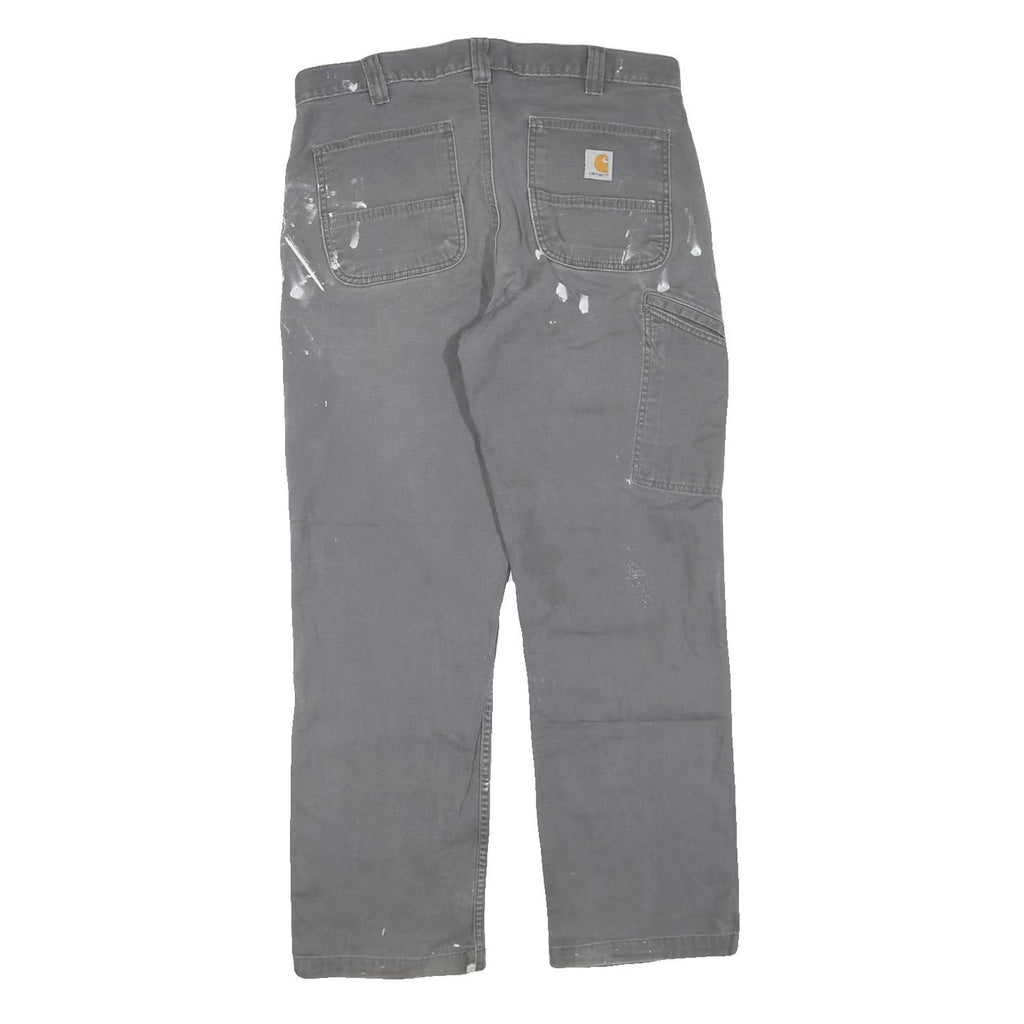 CARHARTT Mens Cotton Blend Grey Regular Fit Straight Leg Trousers W36 L30