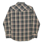 WRANGLER Mens Black Cream & Maroon Plaid Shirt M Classic Western Style Snap