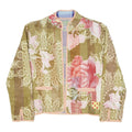 Womens Green Floral Cotton Blend Jacket M Patterned Lightweight Stylish