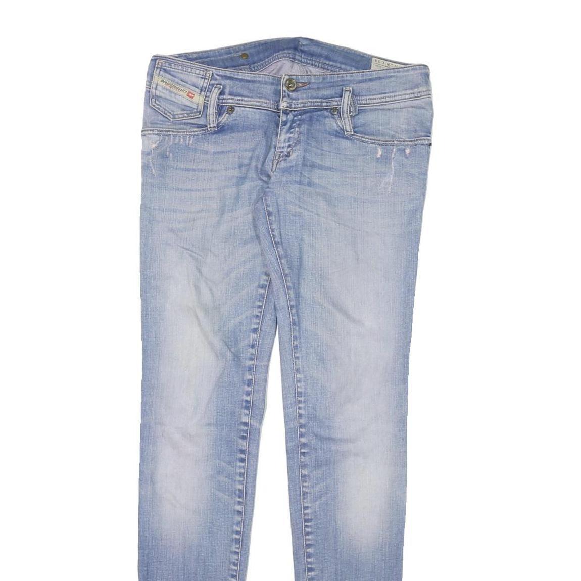 DIESEL Womens Slim Light Blue Denim Jeans Cotton Blend Zip W30 L34 Stylish