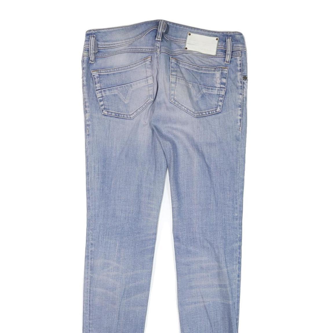 DIESEL Womens Slim Light Blue Denim Jeans Cotton Blend Zip W30 L34 Stylish