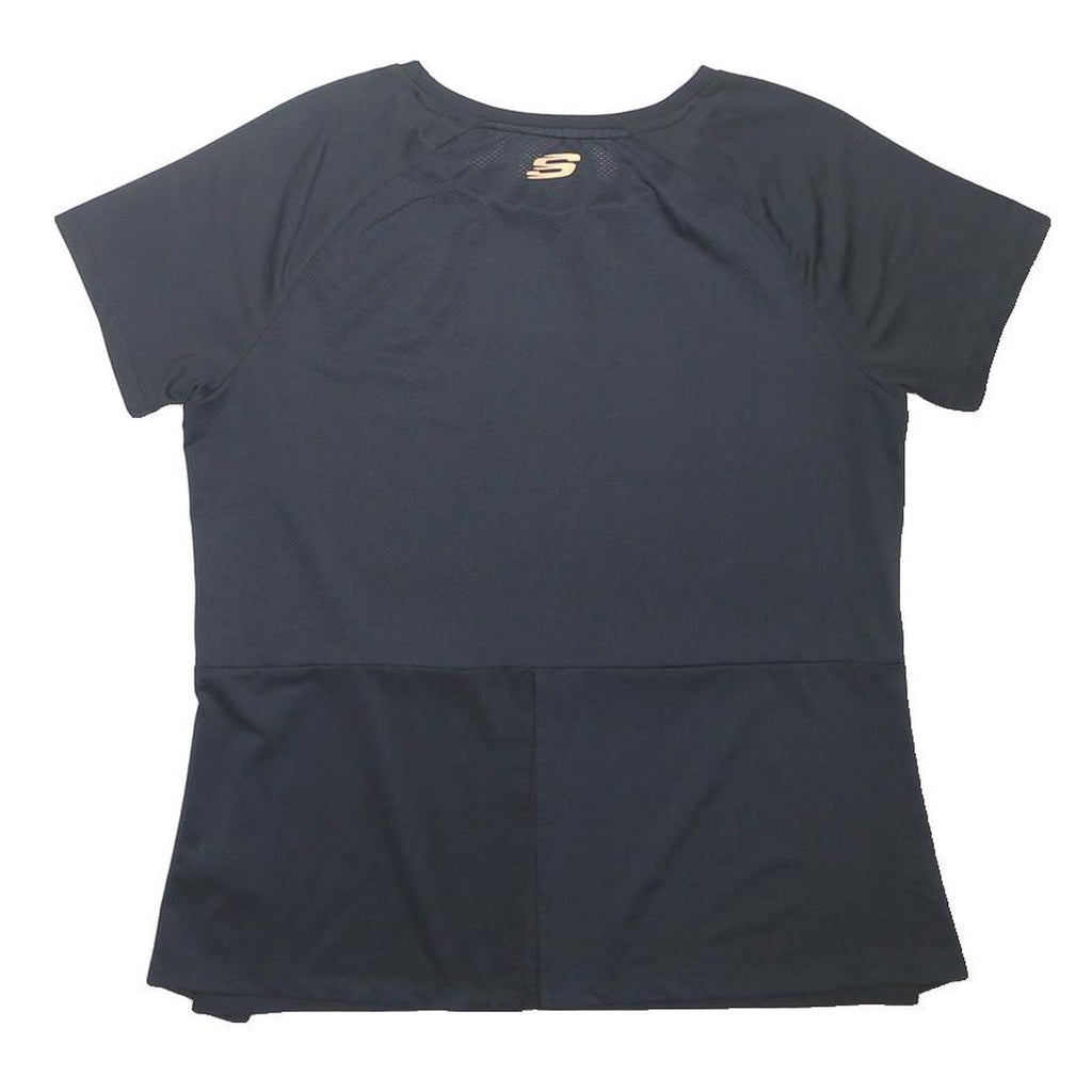 SKECHERS Womens Black Sport T-Shirt UK 14 Short Sleeve Crew Neck Performance