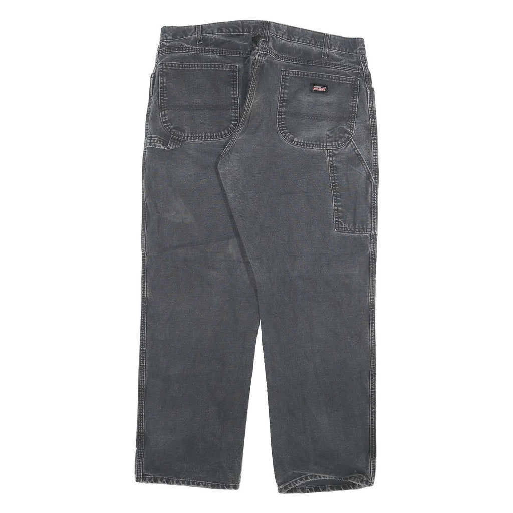 DICKIES Mens Jeans Black Regular Straight Denim Medium W36 L30 Workwear