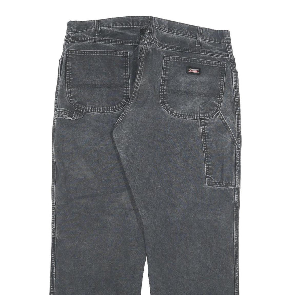 DICKIES Mens Jeans Black Regular Straight Denim Medium W36 L30 Workwear