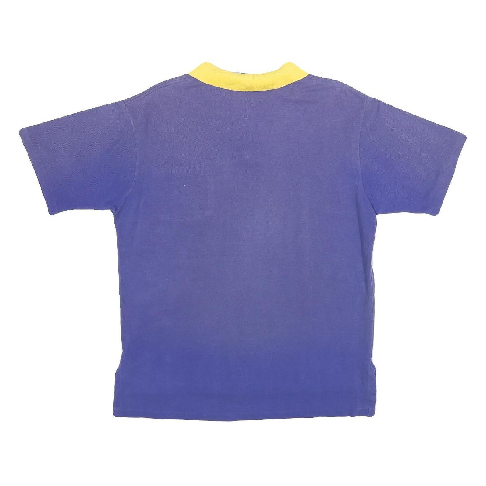 POLO RALPH LAUREN Mens Blue & Yellow Pocket Short Sleeve Polo Shirt M Classic