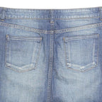 JACOB Womens Blue Denim Straight Mini Cotton Blend Skirt M Zip Pockets