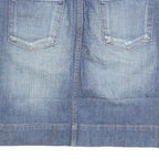JACOB Womens Blue Denim Straight Mini Cotton Blend Skirt M Zip Pockets
