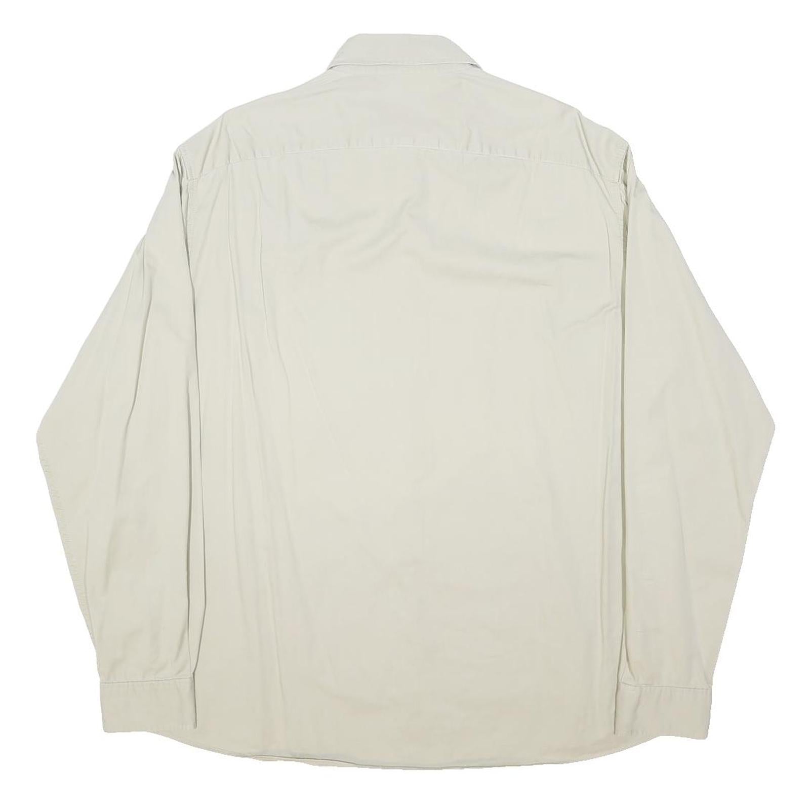 DOCKERS Mens White Button Down Shirt XL Classic Cotton Long Sleeve Casual