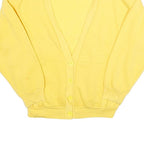 NAOMI BEE Womens Yellow Plain Pullover Jumper V-Neck Basic Knit S Lightweight