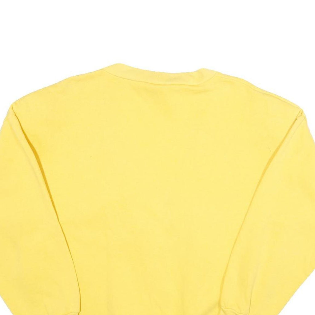 NAOMI BEE Womens Yellow Plain Pullover Jumper V-Neck Basic Knit S Lightweight