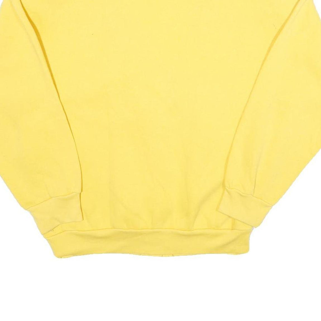 NAOMI BEE Womens Yellow Plain Pullover Jumper V-Neck Basic Knit S Lightweight