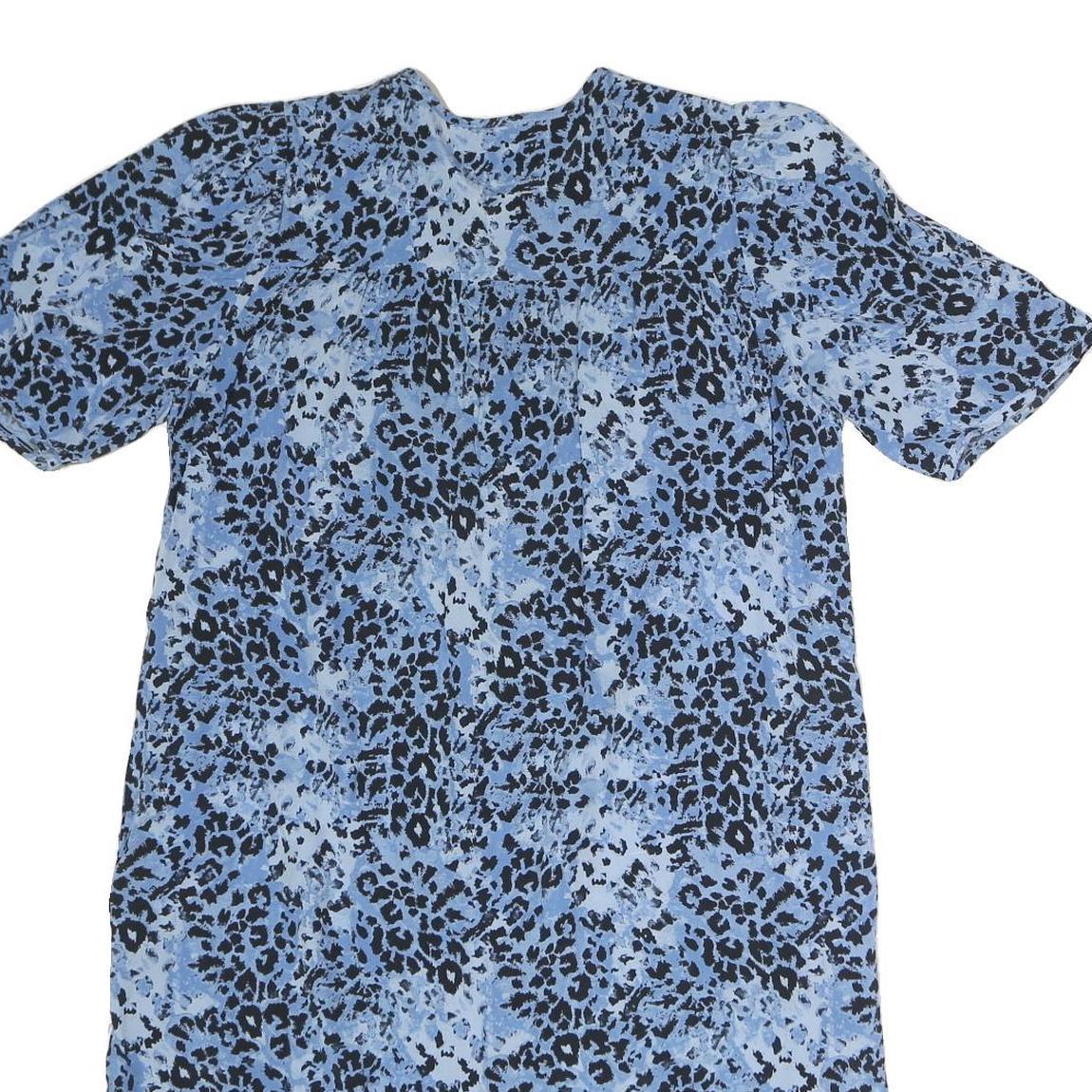 WHISTLES Womens Blue & Black Animal Print Day Dress Polyester Size M Short