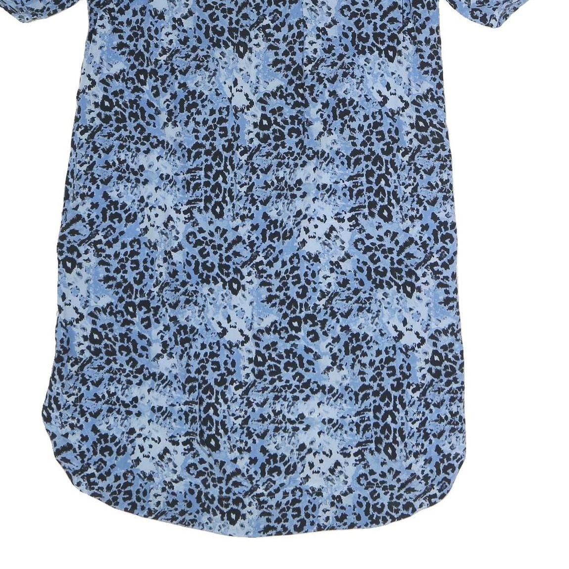 WHISTLES Womens Blue & Black Animal Print Day Dress Polyester Size M Short