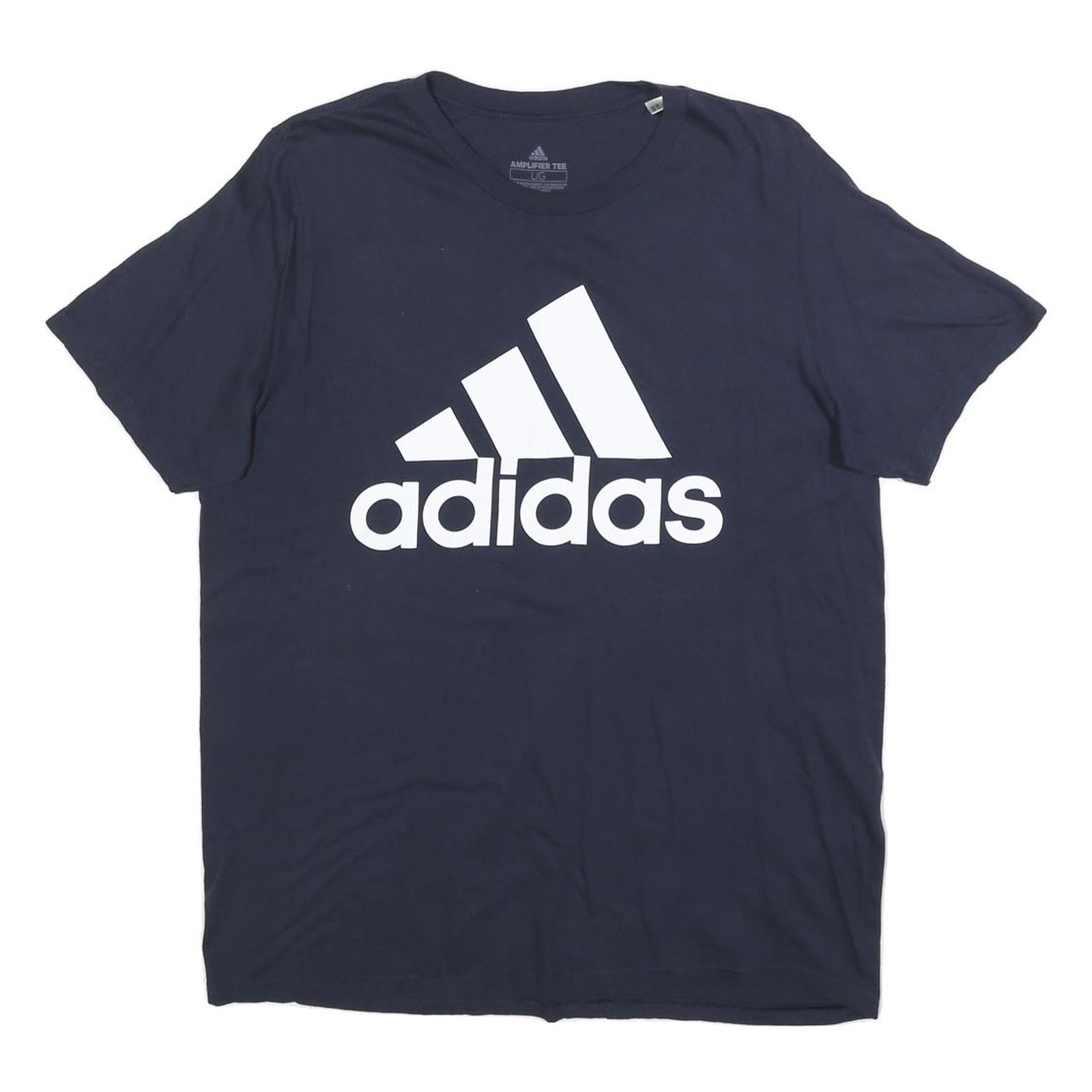 ADIDAS Mens Blue Graphic T-Shirt L Short Sleeve Crew Neck Sports Casual
