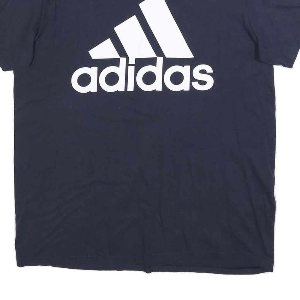 ADIDAS Mens Blue Graphic T-Shirt L Short Sleeve Crew Neck Sports Casual