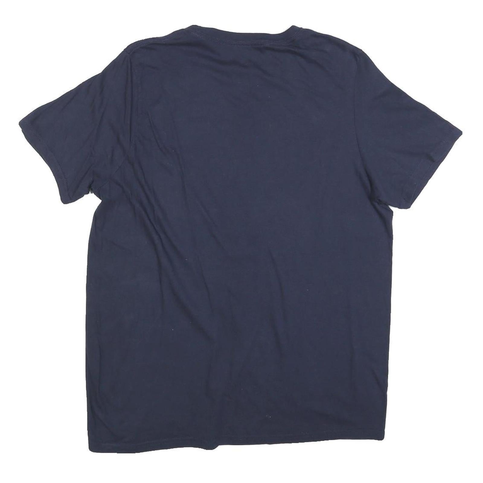 ADIDAS Mens Blue Graphic T-Shirt L Short Sleeve Crew Neck Sports Casual