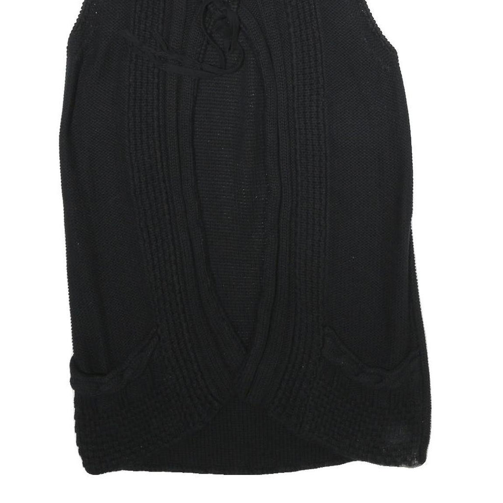 MONSOON Womens Black Plain Cotton Sleeveless Jumper L Knitwear