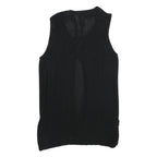 MONSOON Womens Black Plain Cotton Sleeveless Jumper L Knitwear