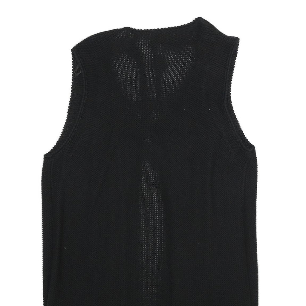 MONSOON Womens Black Plain Cotton Sleeveless Jumper L Knitwear