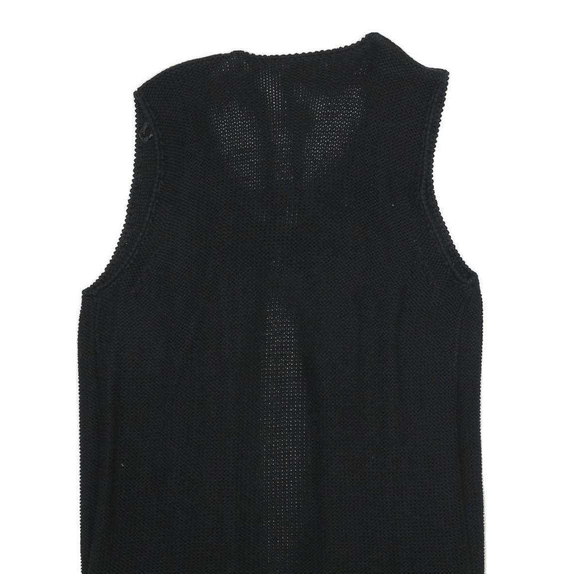 MONSOON Womens Black Plain Cotton Sleeveless Jumper L Knitwear
