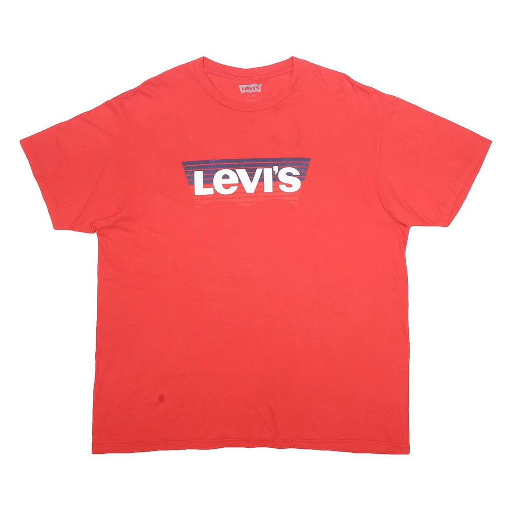 LEVI'S Mens Red Graphic T-Shirt XL Short Sleeve Crew Neck Cotton Blend