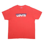 LEVI'S Mens Red Graphic T-Shirt XL Short Sleeve Crew Neck Cotton Blend