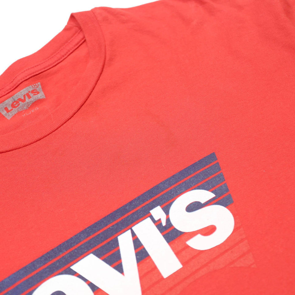 LEVI'S Mens Red Graphic T-Shirt XL Short Sleeve Crew Neck Cotton Blend