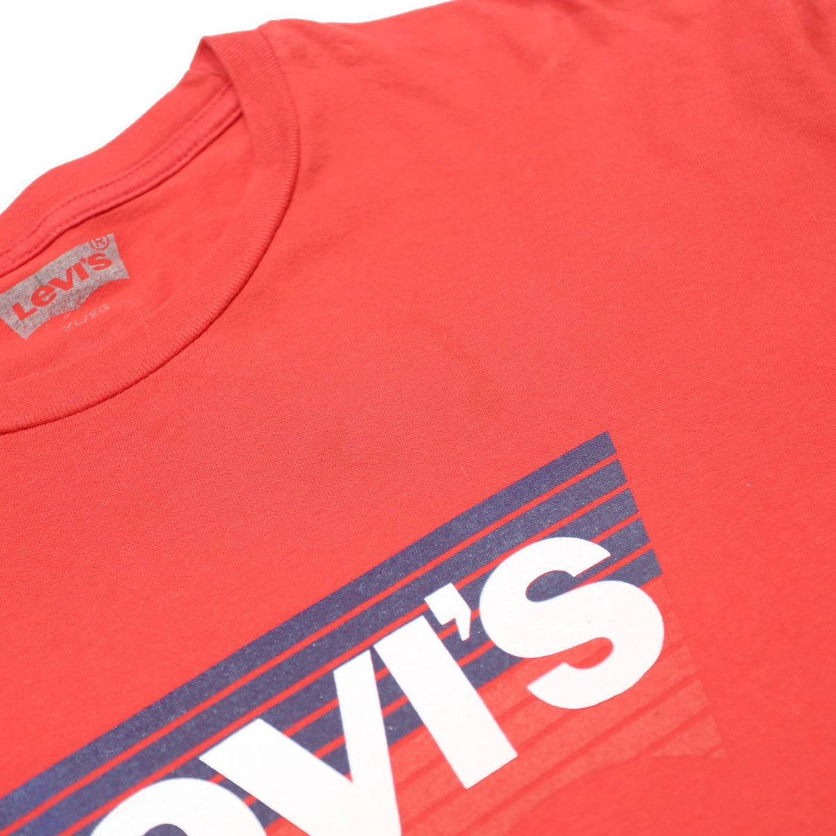LEVI'S Mens Red Graphic T-Shirt XL Short Sleeve Crew Neck Cotton Blend
