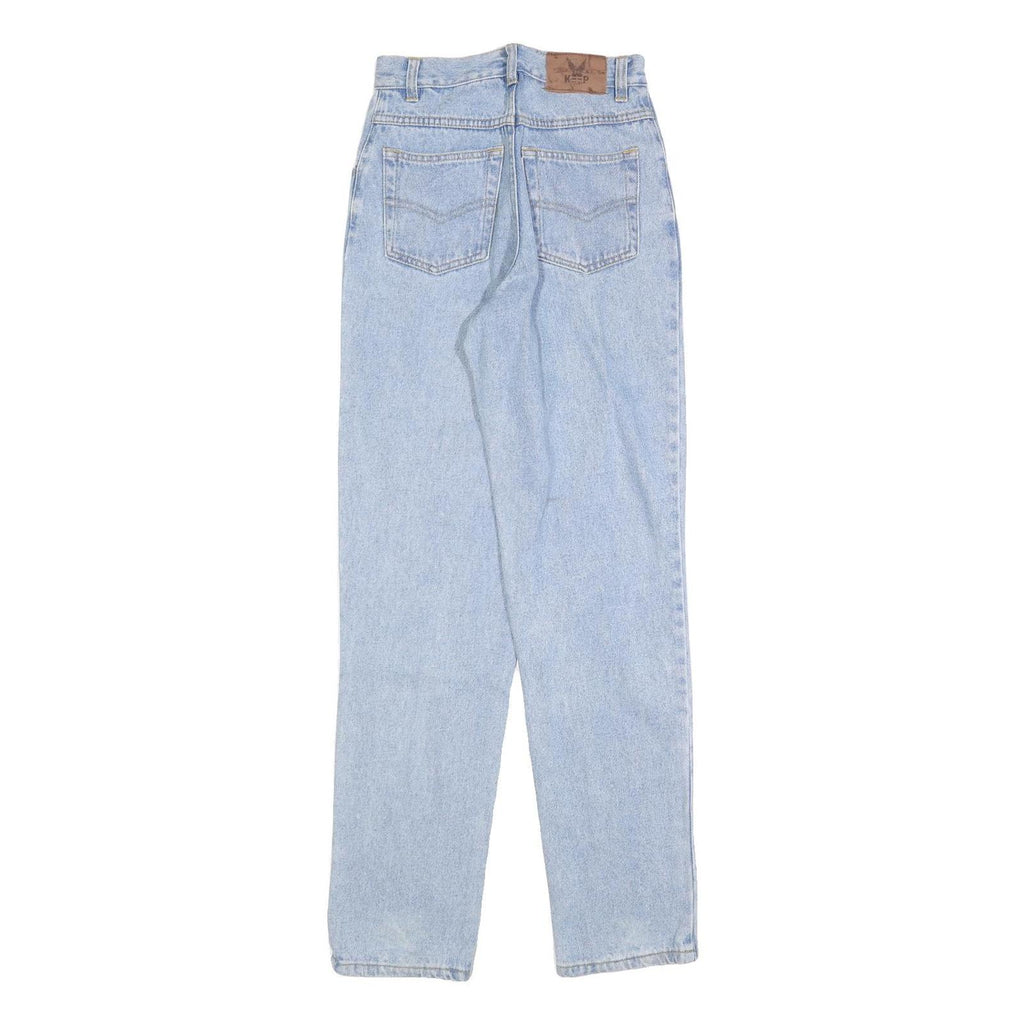 KEEP Womens Jeans Blue Regular Straight Denim Light W22 L30 Cotton Blend Zip