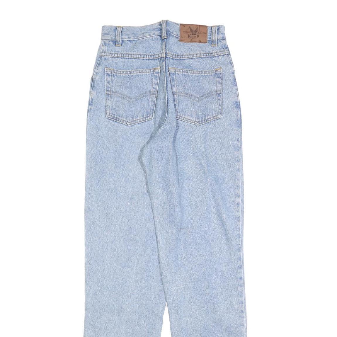 KEEP Womens Jeans Blue Regular Straight Denim Light W22 L30 Cotton Blend Zip