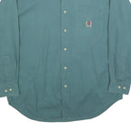 TOMMY HILFIGER Mens Green Plain Shirt S Long Sleeve Button Collar Casual