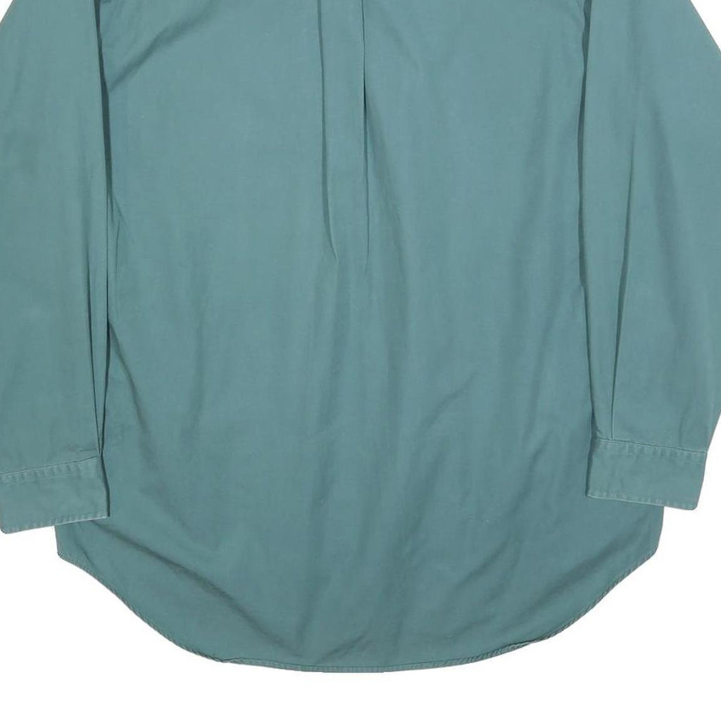 TOMMY HILFIGER Mens Green Plain Shirt S Long Sleeve Button Collar Casual