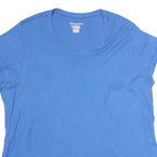 CHAMPION Womens Blue XL Short Sleeve V-Neck Cotton T-Shirt Casual Basic