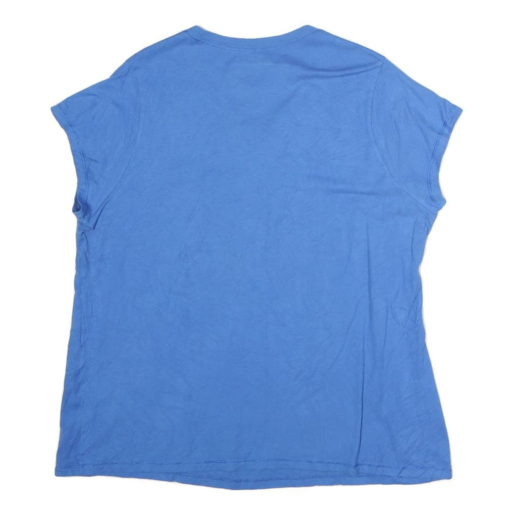 CHAMPION Womens Blue XL Short Sleeve V-Neck Cotton T-Shirt Casual Basic