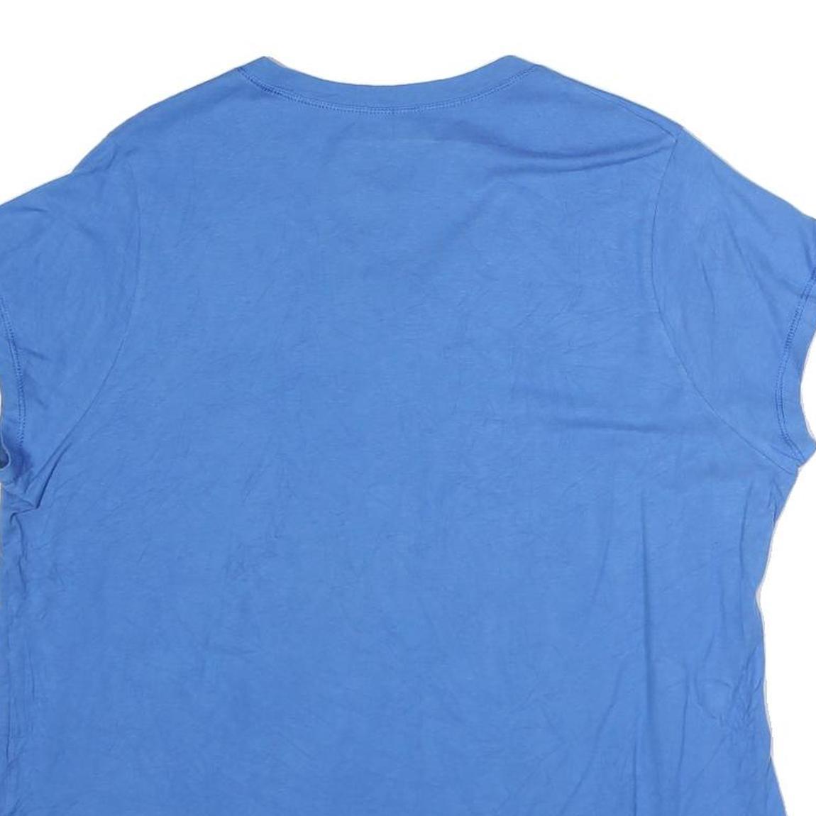 CHAMPION Womens Blue XL Short Sleeve V-Neck Cotton T-Shirt Casual Basic