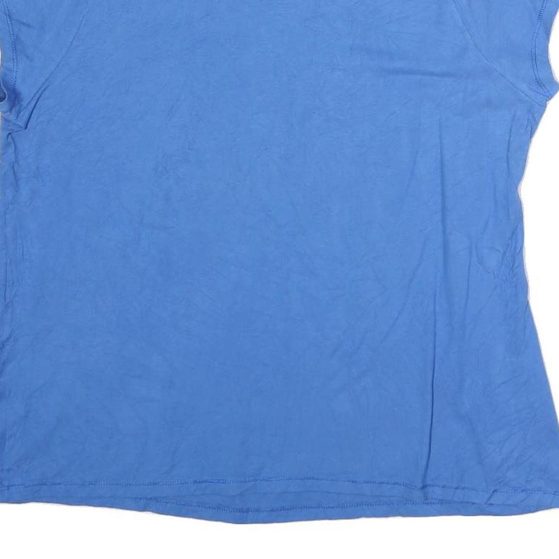 CHAMPION Womens Blue XL Short Sleeve V-Neck Cotton T-Shirt Casual Basic