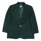 SAG HARBOR Womens Green Wool Blazer Jacket UK 12 Button Classic Tailored