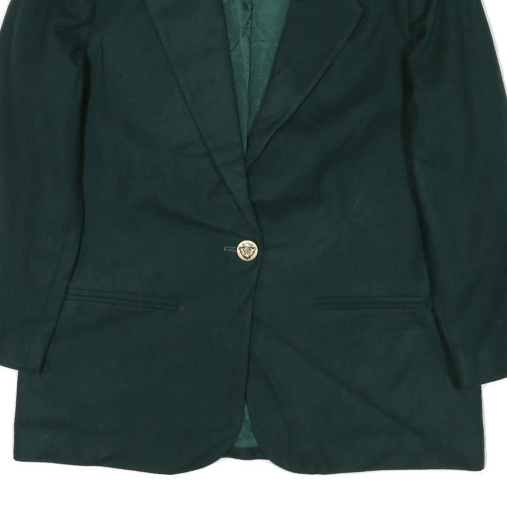 SAG HARBOR Womens Green Wool Blazer Jacket UK 12 Button Classic Tailored