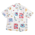 NEW FAST Womens Shirt White Viscose Geometric L
