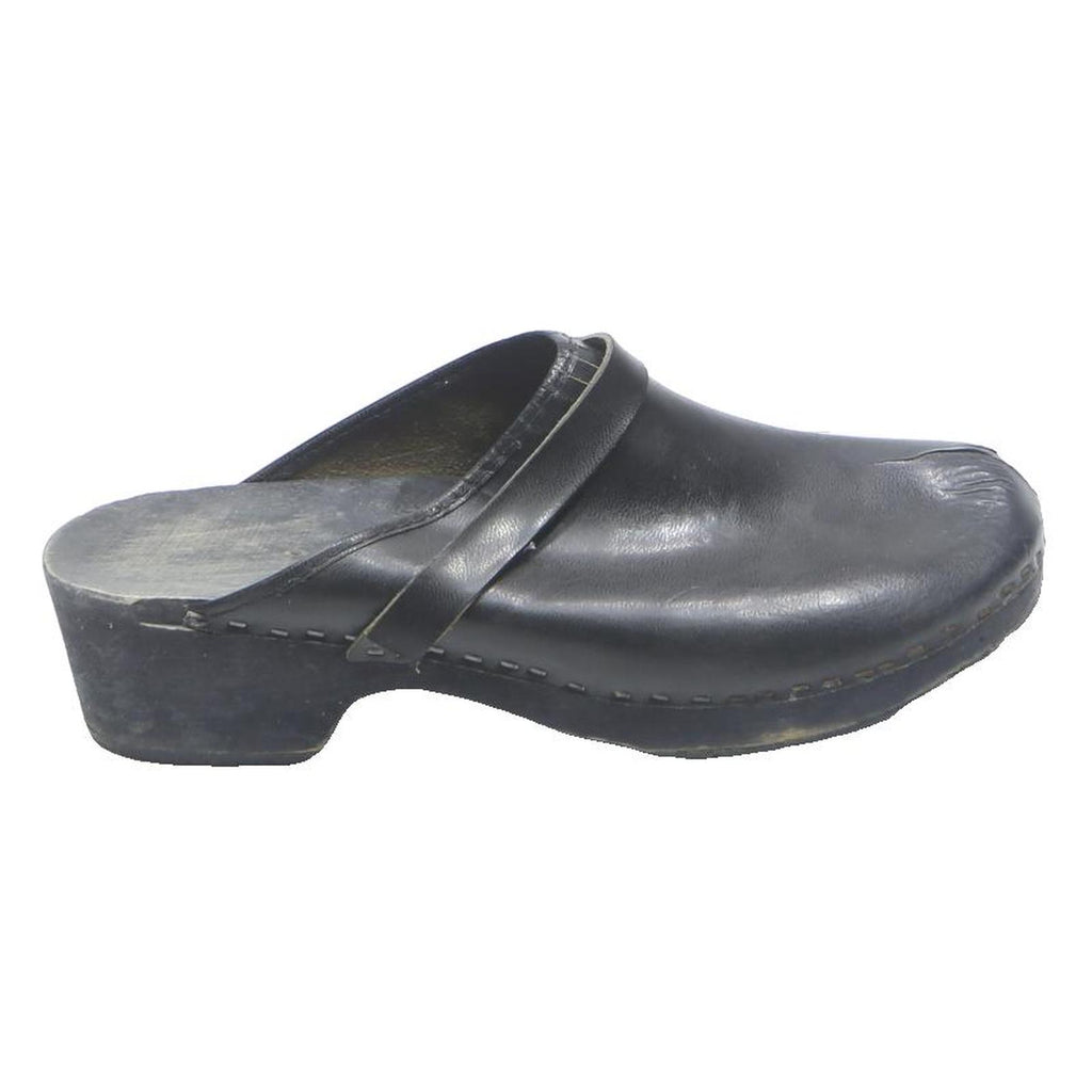 Mens Leather Mule Slip-On Clogs Black UK 13 Comfortable Easy Wear Footwear
