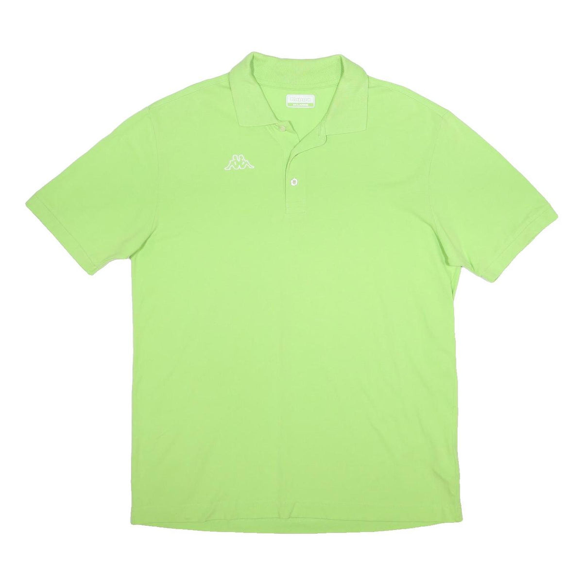 KAPPA Mens Green Short Sleeve Plain 2XL Cotton Polo Shirt Casual Fit