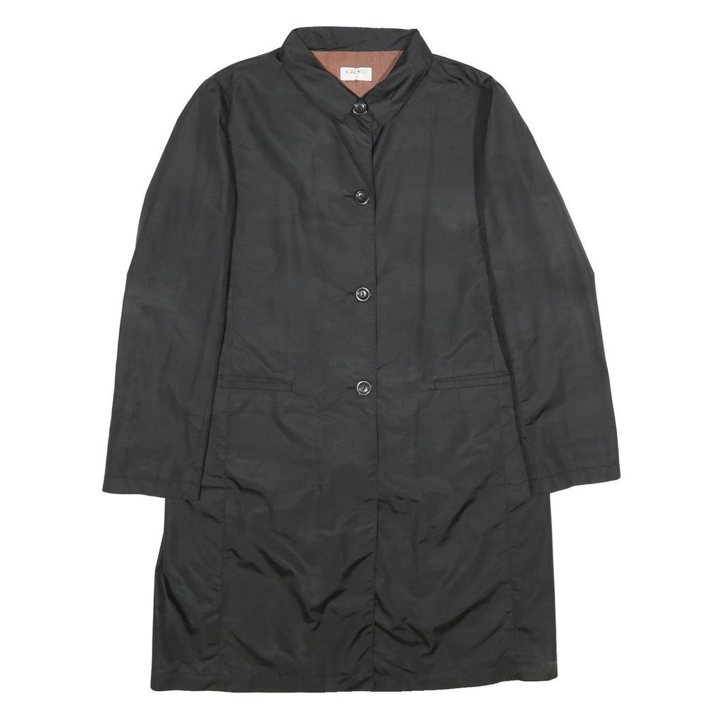 KALIKO Womens Black Button Jacket UK 12 Polyamide Blend Plain Classic Stylish