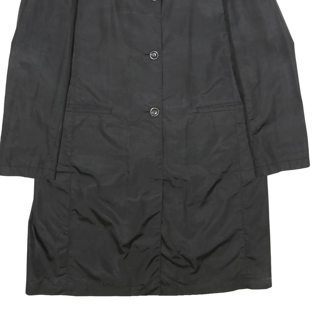 KALIKO Womens Black Button Jacket UK 12 Polyamide Blend Plain Classic Stylish