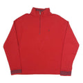 NAUTICA Mens Red 1/4 Zip Sweatshirt L Cotton Blend Pullover Casual Top