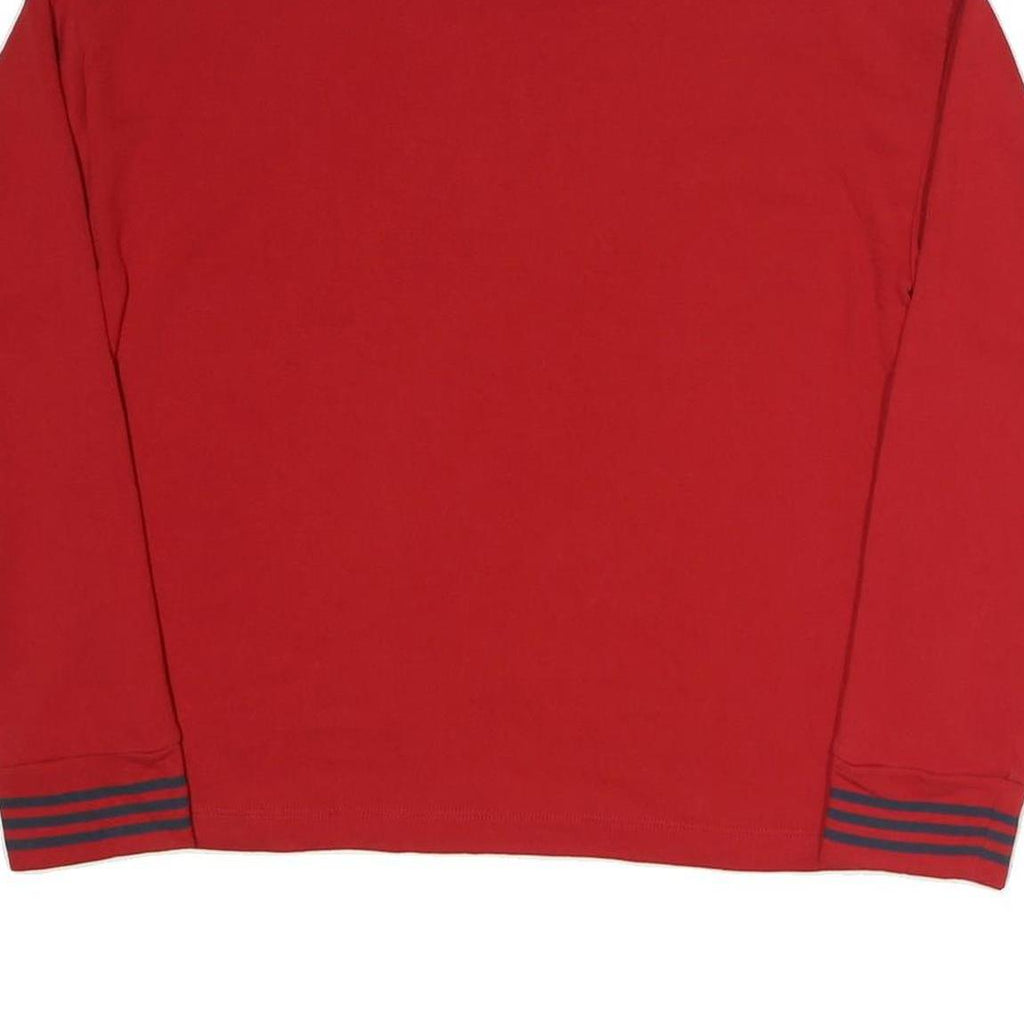 NAUTICA Mens Red 1/4 Zip Sweatshirt L Cotton Blend Pullover Casual Top