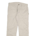 CARHARTT Mens Relaxed Beige Cotton Blend Zip Trousers W38 L32 Casual Workwear