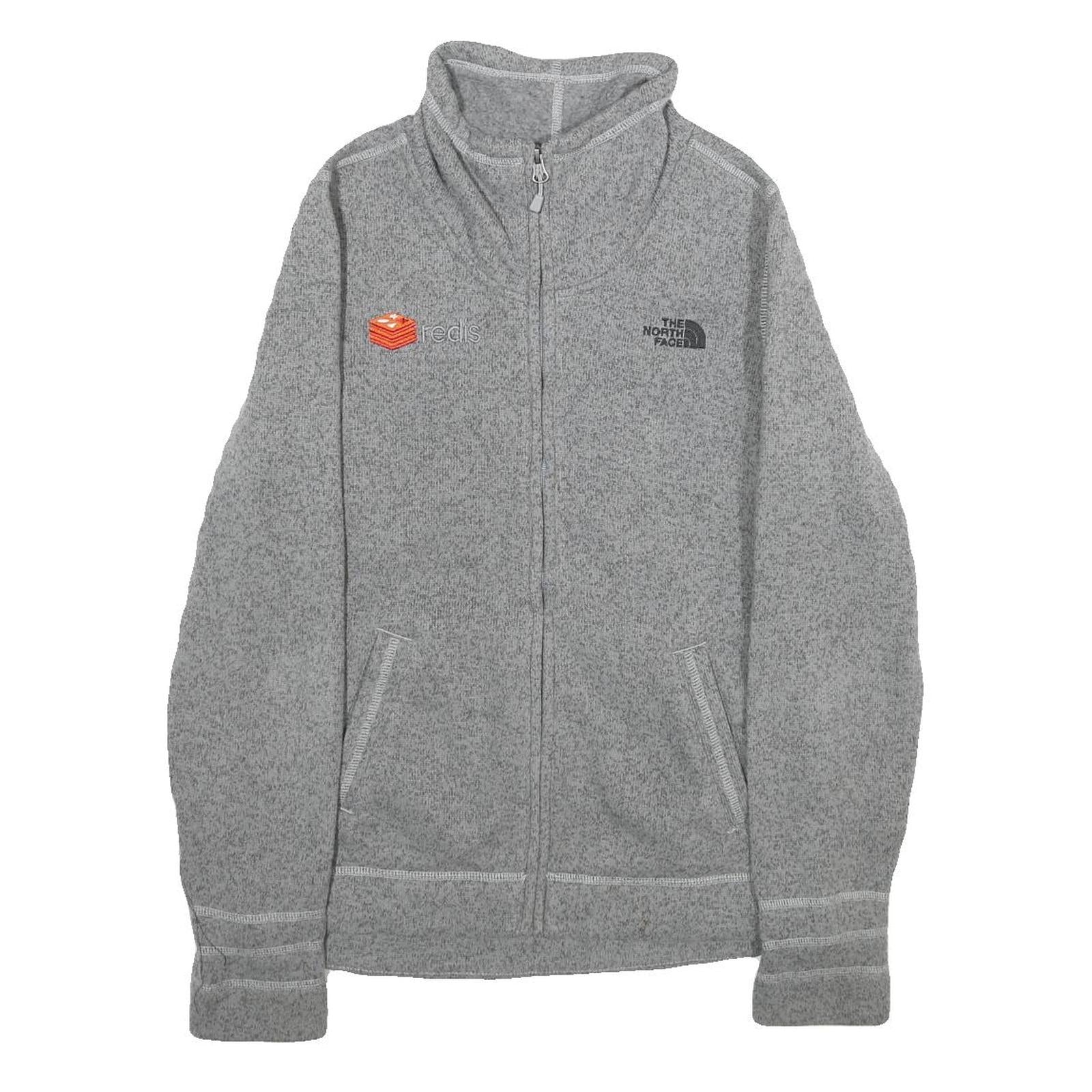 THE NORTH FACE Womens Grey Jacket M Polyester Plain Zip Outdoor Casual Warm