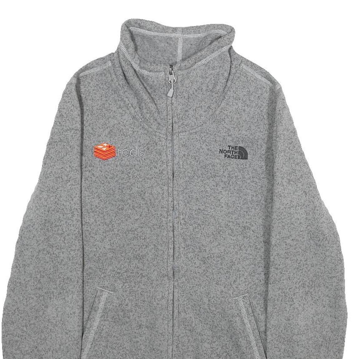 THE NORTH FACE Womens Grey Jacket M Polyester Plain Zip Outdoor Casual Warm