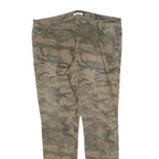 ESPRIT Mens Slim Cotton Blend Green Camouflage Trousers W38 L32 Zip Pockets